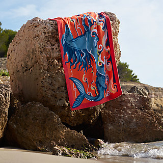 【幻想的なモチーフ♪】HERMES ビーチタオル ≪Cheval Marin≫ Cheval Marin beach towel | Hermès Hong Kong SAR